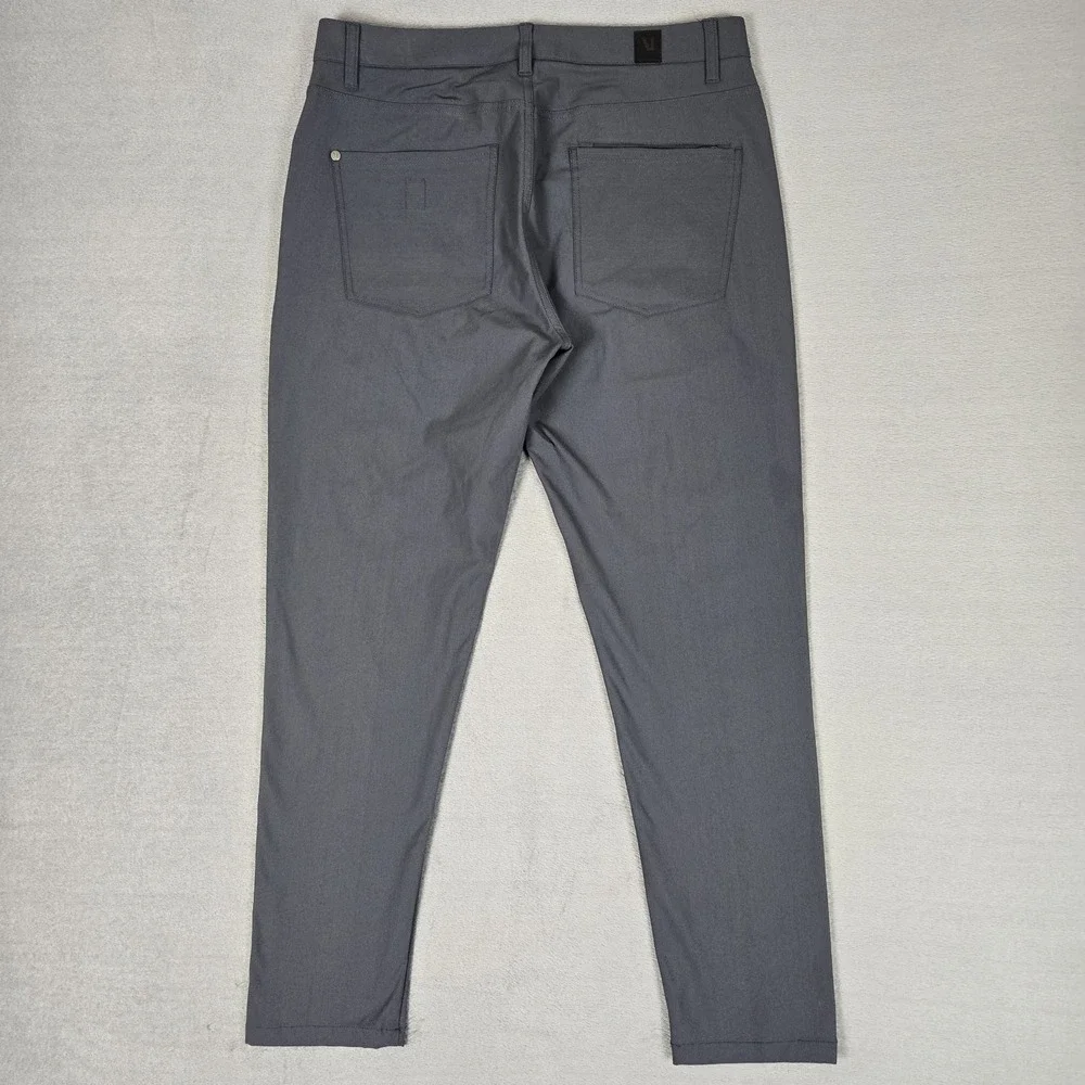 Vuori Meta Pants Mens 32X28 Gray Performance Zip Pockets Golf Travel V430